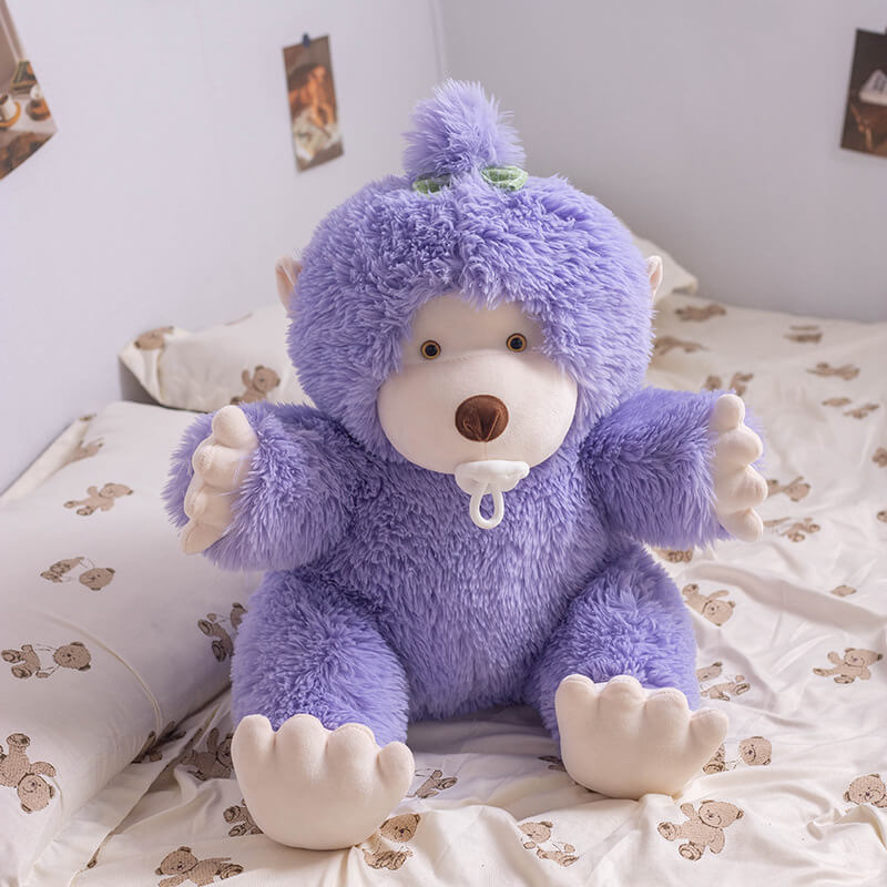 Adorable Brown Purple White Cute Bigfoot Monster Plush Toy Soft Cartoon Stuffed Animal Little Monkey Plush Toy For Kids 16