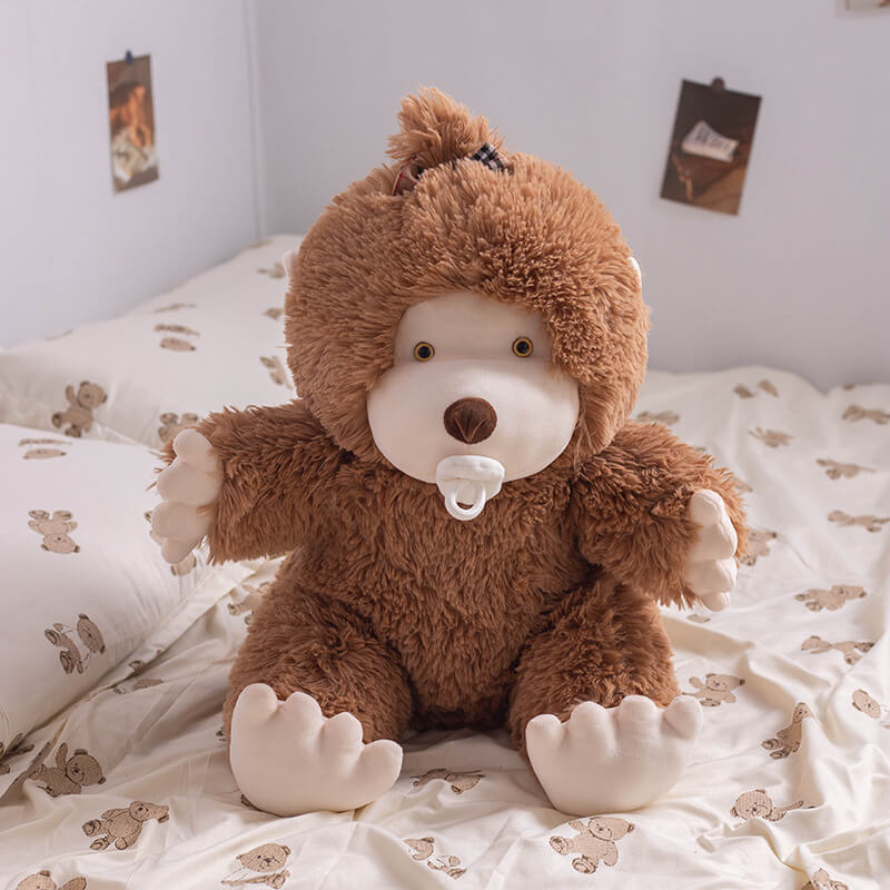 Adorable Brown Purple White Cute Bigfoot Monster Plush Toy Soft Cartoon Stuffed Animal Little Monkey Plush Toy For Kids 13