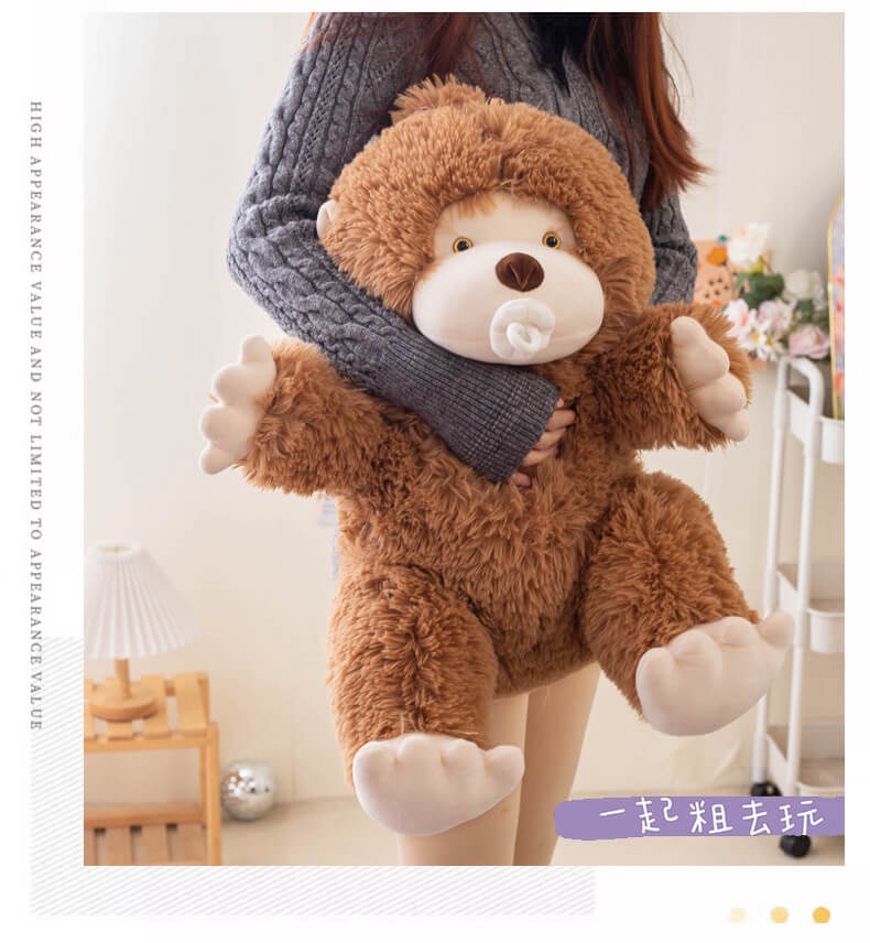 Adorable Brown Purple White Cute Bigfoot Monster Plush Toy Soft Cartoon Stuffed Animal Little Monkey Plush Toy For Kids 19