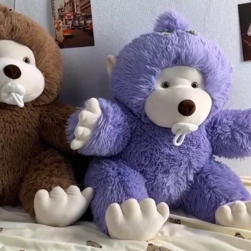 Adorable Brown Purple White Cute Bigfoot Monster Plush Toy Soft Cartoon Stuffed Animal Little Monkey Plush Toy For Kids 17
