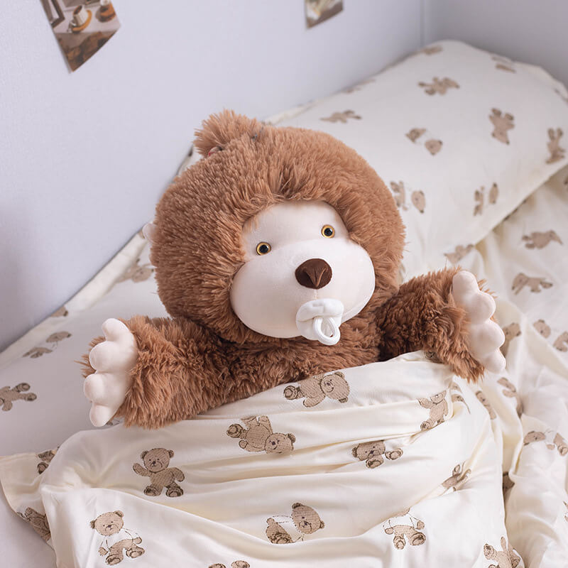 Adorable Brown Purple White Cute Bigfoot Monster Plush Toy Soft Cartoon Stuffed Animal Little Monkey Plush Toy For Kids 14