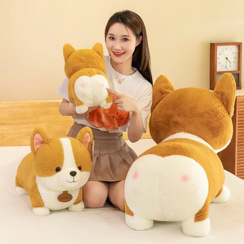 Factory Price Heart-Shaped Soft Kawaii Corgi Dog Cute Pillow Stuffed Animal Plush Toys Hug Cushion Children Gift 14