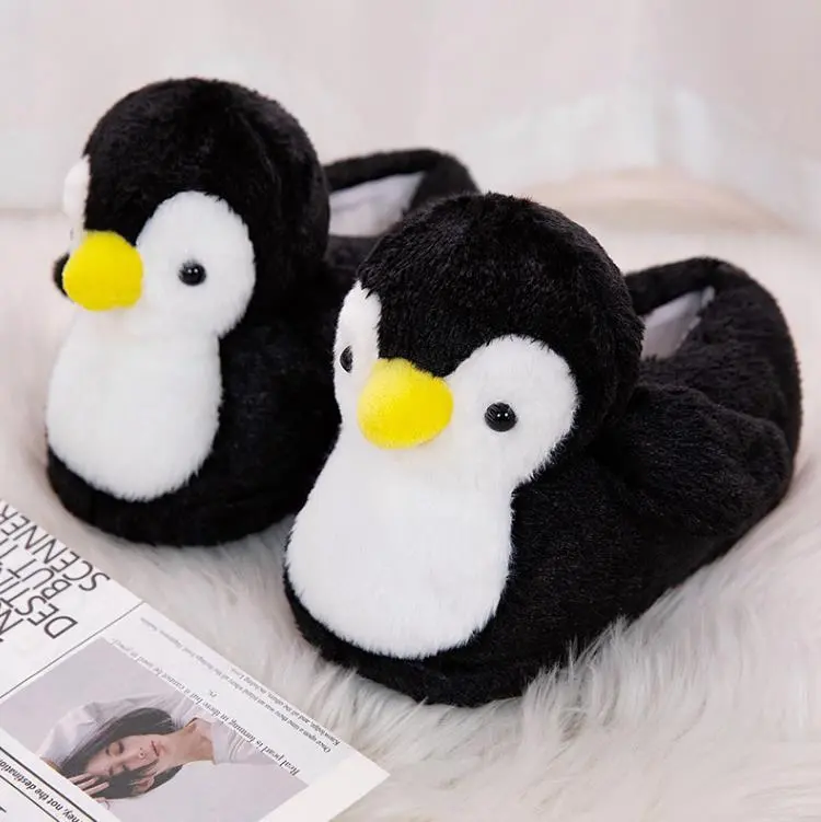 Factory Customized Plush Toys Winter Warm Animal Shaped Cartoon Cute Plush Penguin Slippers 1