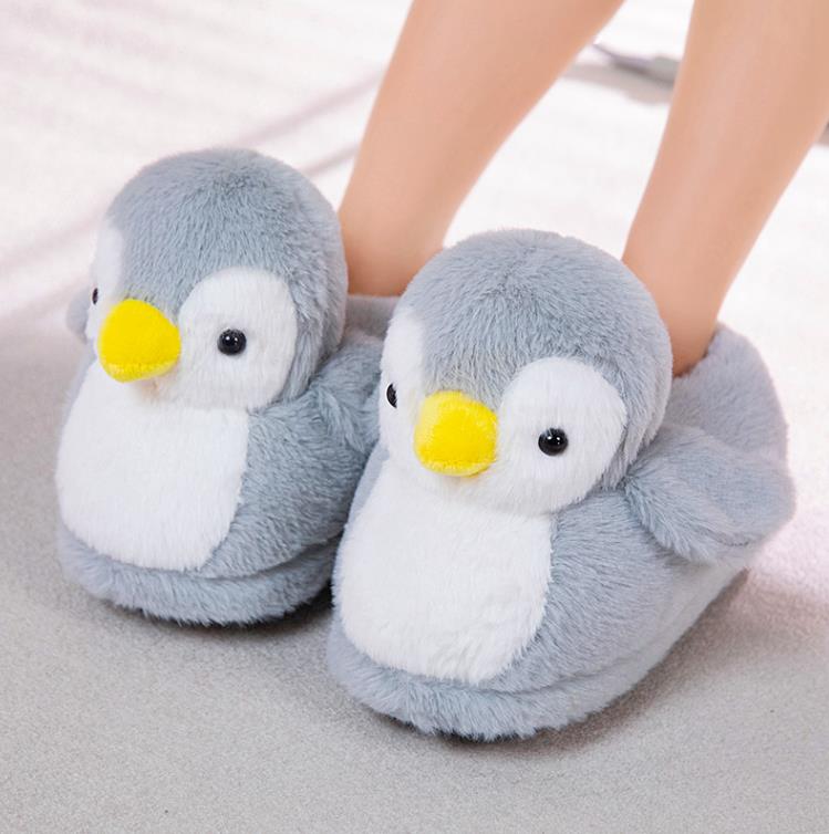 Factory Customized Plush Toys Winter Warm Animal Shaped Cartoon Cute Plush Penguin Slippers 13