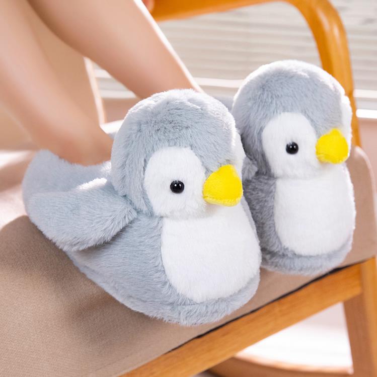 Factory Customized Plush Toys Winter Warm Animal Shaped Cartoon Cute Plush Penguin Slippers 12