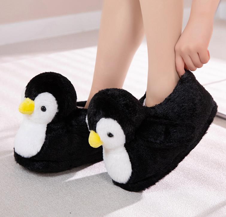 Factory Customized Plush Toys Winter Warm Animal Shaped Cartoon Cute Plush Penguin Slippers 11
