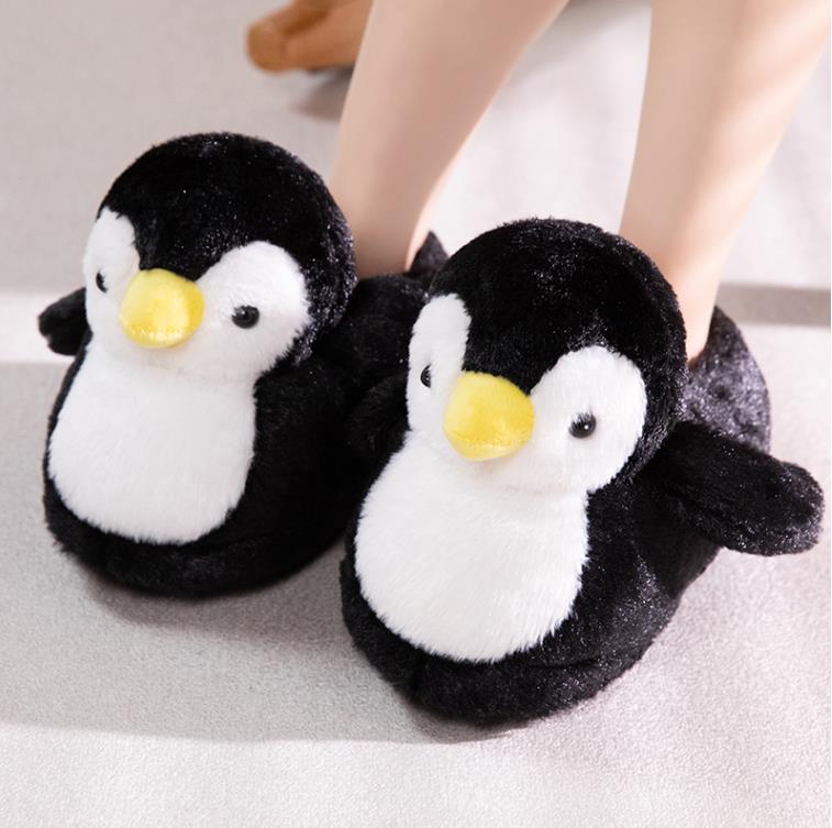 Factory Customized Plush Toys Winter Warm Animal Shaped Cartoon Cute Plush Penguin Slippers 8