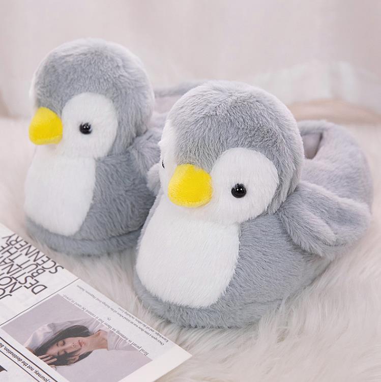 Factory Customized Plush Toys Winter Warm Animal Shaped Cartoon Cute Plush Penguin Slippers 10