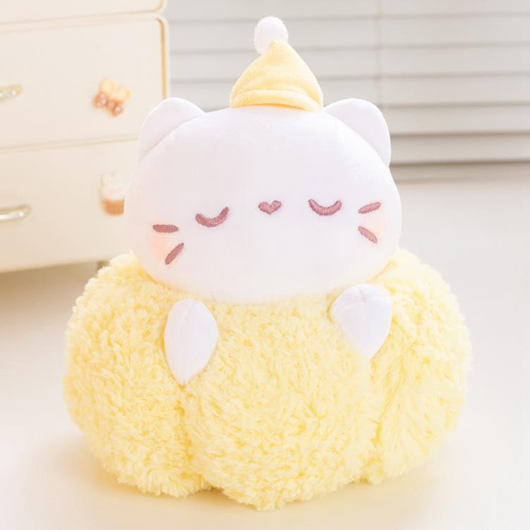 Super Cute pumpkin Kitten doll Custom Plush Kawaii cat toy Stuffed Animal pillow home decoration children gifts 8