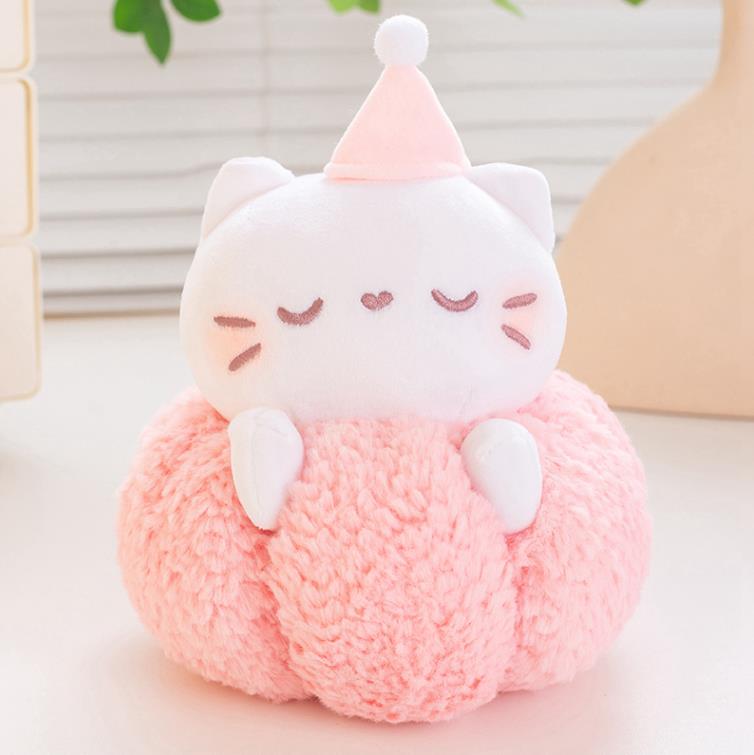 Super Cute pumpkin Kitten doll Custom Plush Kawaii cat toy Stuffed Animal pillow home decoration children gifts 13