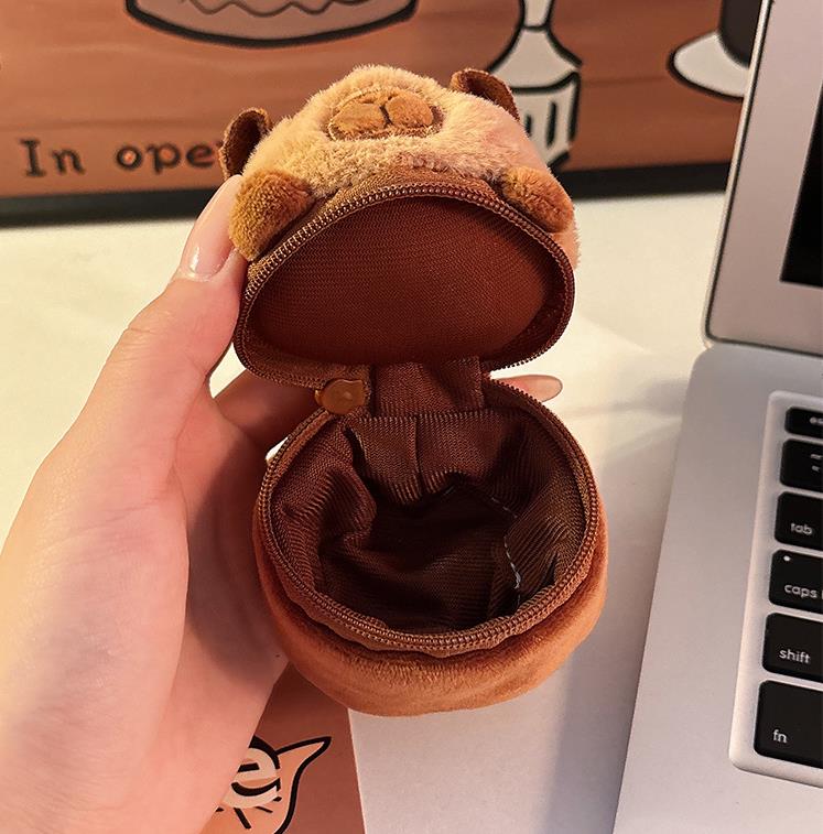 Lindo Panda Capibara Peluche Juguete Bolsa Adornos Colgantes Muñeca Capibara Peluche Llavero Coche Colgante Capibara 10