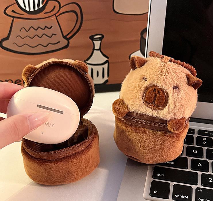 Lindo Panda Capibara Peluche Juguete Bolsa Adornos Colgantes Muñeca Capibara Peluche Llavero Coche Colgante Capibara 11