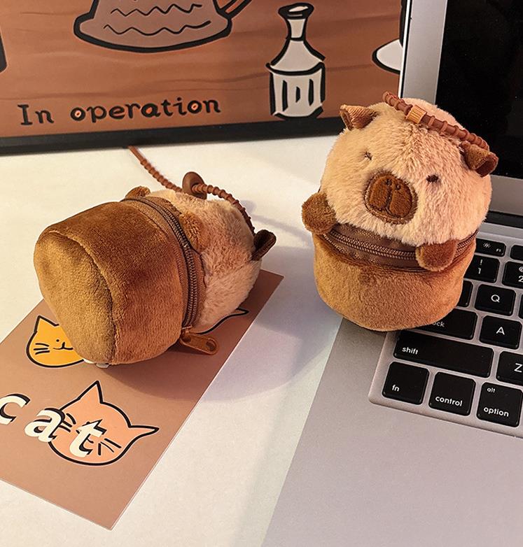 Lindo Panda Capibara Peluche Juguete Bolsa Adornos Colgantes Muñeca Capibara Peluche Llavero Coche Colgante Capibara 13