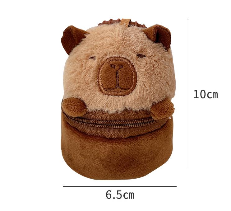 Lindo Panda Capibara Peluche Juguete Bolsa Adornos Colgantes Muñeca Capibara Peluche Llavero Coche Colgante Capibara 8