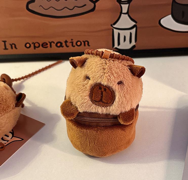 Lindo Panda Capibara Peluche Juguete Bolsa Adornos Colgantes Muñeca Capibara Peluche Llavero Coche Colgante Capibara 9