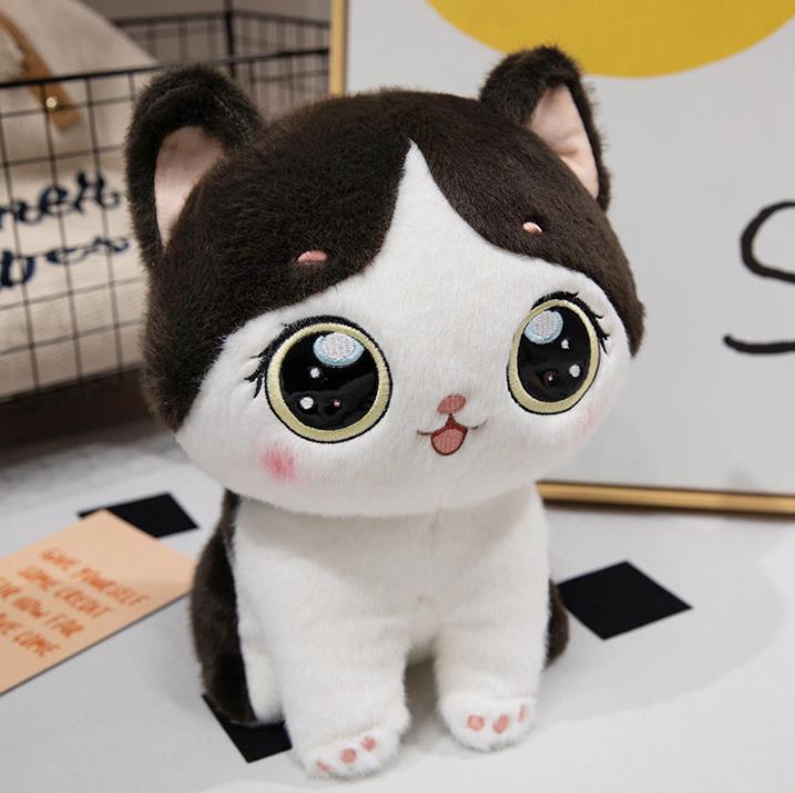 kawaii Big Eyes Cat Stuffed Animals Toy Sitting Kitty Doll Super Soft Manufacturer Design Plushie 13