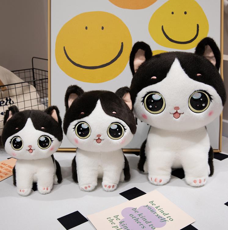 kawaii Big Eyes Cat Stuffed Animals Toy Sitting Kitty Doll Super Soft Manufacturer Design Plushie 16