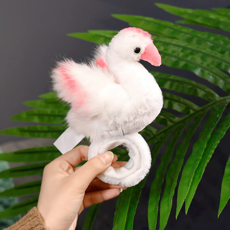 Kawaii Pink Flamingo Plush Toy Slap Snap Wrap Wristband Bracelet Lovely Bird Hand Ring Lovely Bird Hand Ring (23 cm) 7