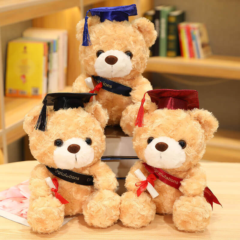 23cm Graduation Gift Dr. Bear Plush Toy  Bachelor's Cap Bear Stuffed Kawaii Animal Dolls Graduation Gifts 8