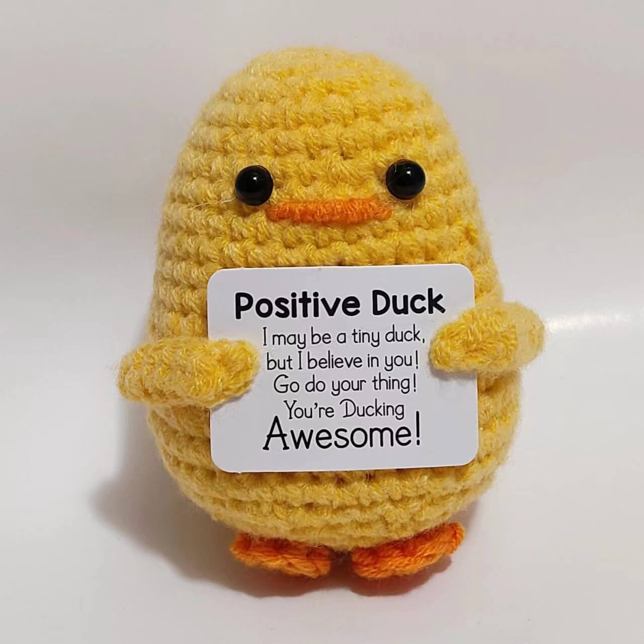 Handmade Crocheted Positive Duck Toy Cute Positive Energy Emoji Crochet Stuffed Animals 10