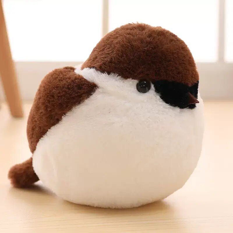 Wholesale Soft Cute Simulation Bird Doll Finch Plush Toy Birdhouse  Sparrow Bird Stuffed Animal  Toy(25/35/45cm) 8