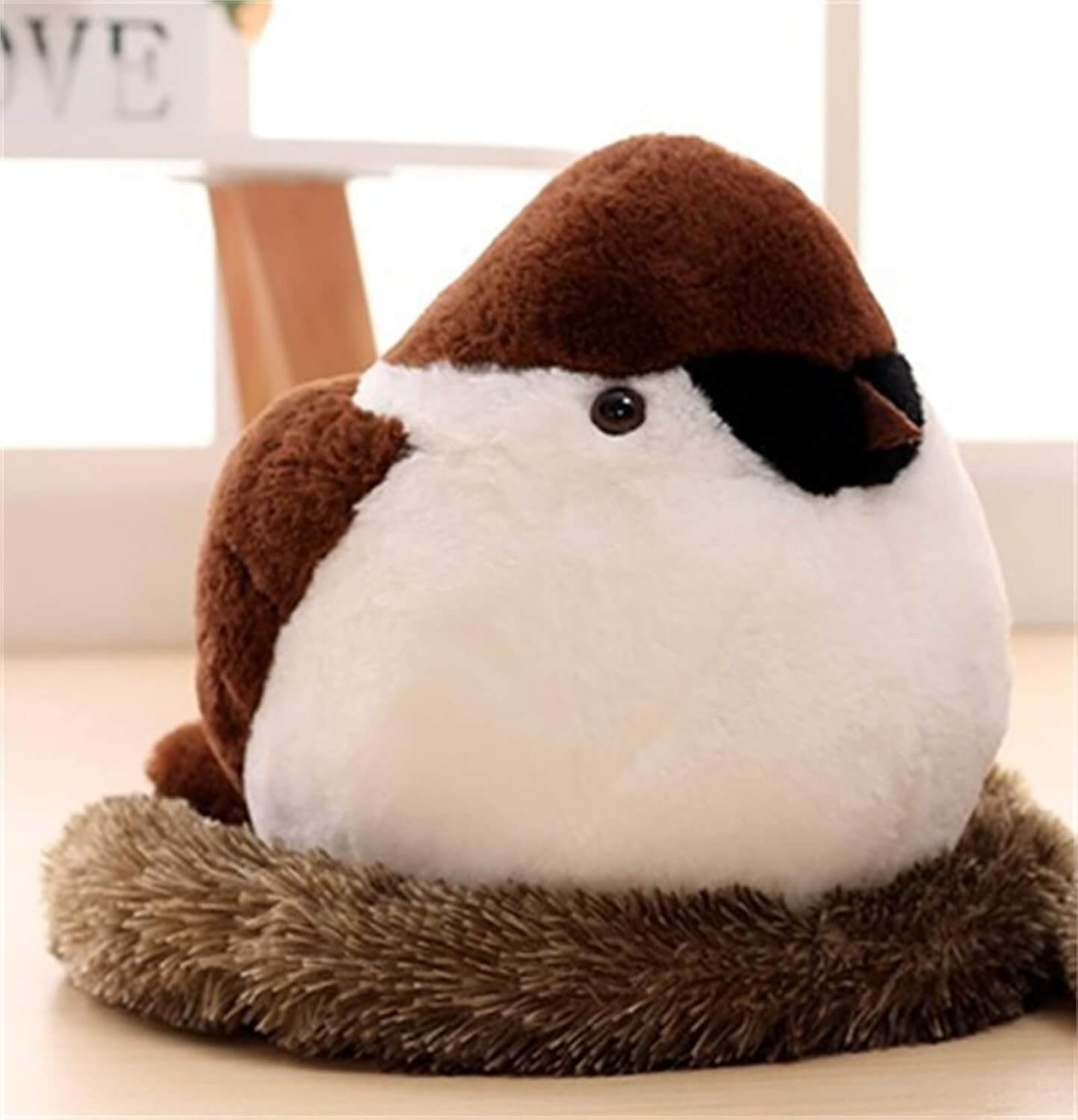 Wholesale Soft Cute Simulation Bird Doll Finch Plush Toy Birdhouse  Sparrow Bird Stuffed Animal  Toy(25/35/45cm) 9