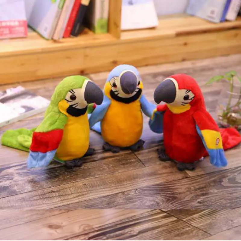 Wholesale Recorded Talking Parrot Wiggle and Flap Wings Tongue Learning Parrot Children's Electric Plush Toys（22*13cm） 1