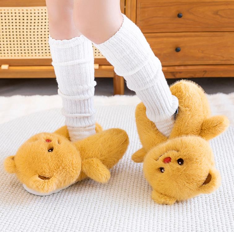 Lovey Teddy Bear Plush Slippers Winter Warm Home Indoor Shoes Cute Bears Slipper 12