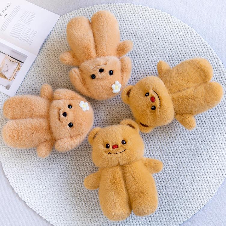 Lovey Teddy Bear Plush Slippers Winter Warm Home Indoor Shoes Cute Bears Slipper 9