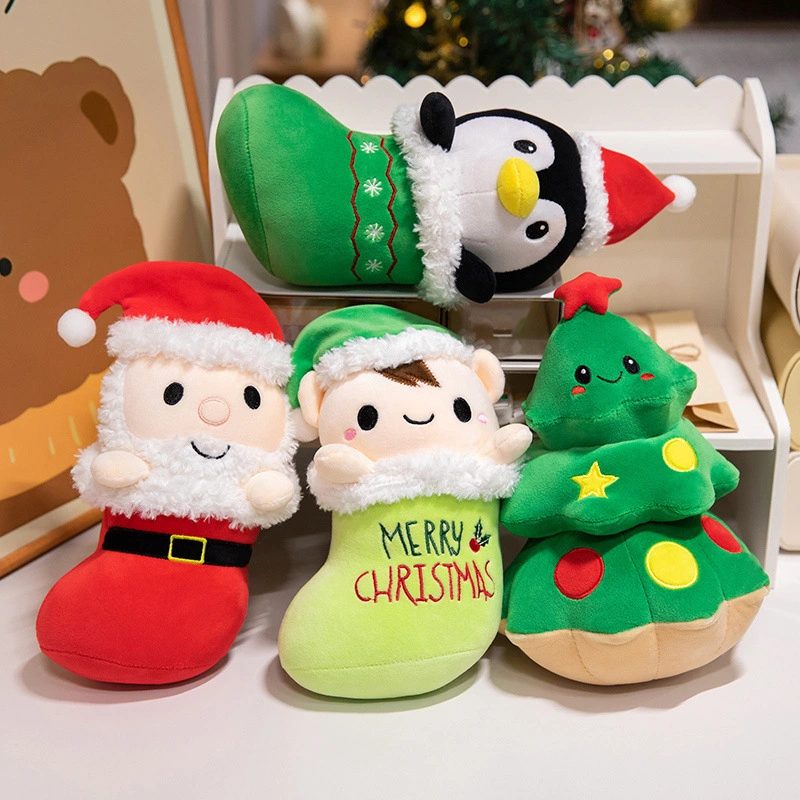 Custom Christmas Plush Ornaments Greey Tree Penguin Santa Christmas Plush Toy 1