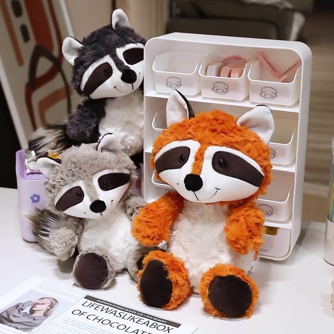 25&35Cm Cute Little Fox and Racoon Stuffed Animal Forest Friends Ideal Children's Plushies Doll Companions & Gifts 9