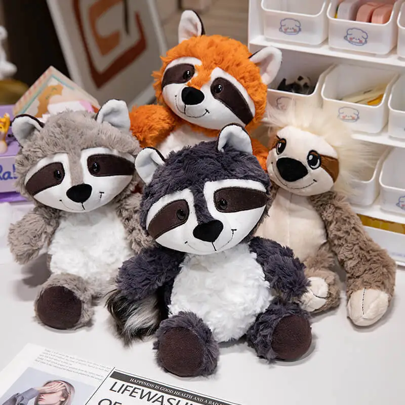 25&amp;35Cm Cute Little Fox and Racoon Stuffed Animal Forest Friends Ideal Children's Plushies Doll Companions &amp; Gifts 1