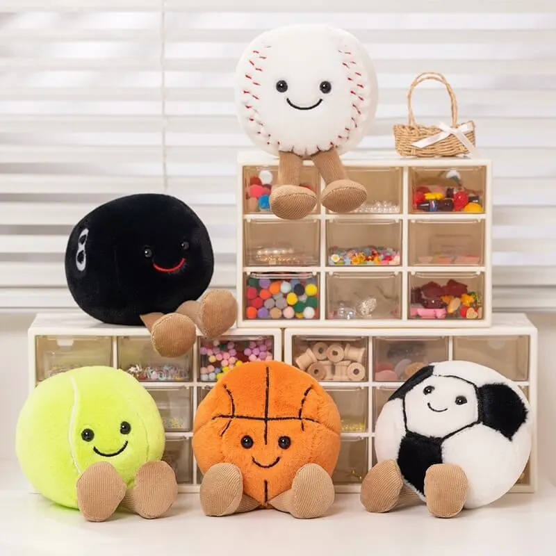 Basketball stuffed animal billiards Football Volleyball Tennis Interesting Simulation Ball Plush Toys Wholesale 1