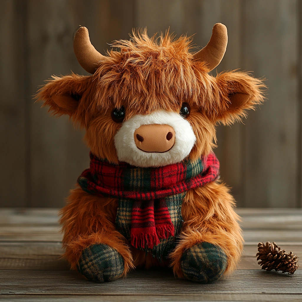 Custom Highland Cow Stuffed Animal Your Exclusive Plush Companion Personalized toys With Christmas Accessories 1