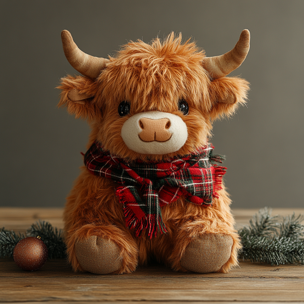 Custom Highland Cow Stuffed Animal Your Exclusive Plush Companion Personalized toys With Christmas Accessories 7