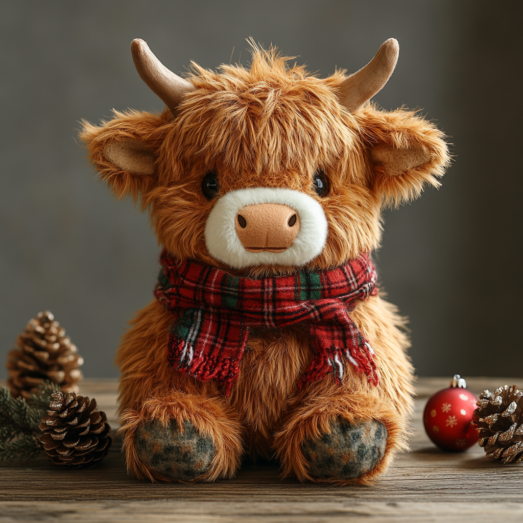 Custom Highland Cow Stuffed Animal Your Exclusive Plush Companion Personalized toys With Christmas Accessories 10