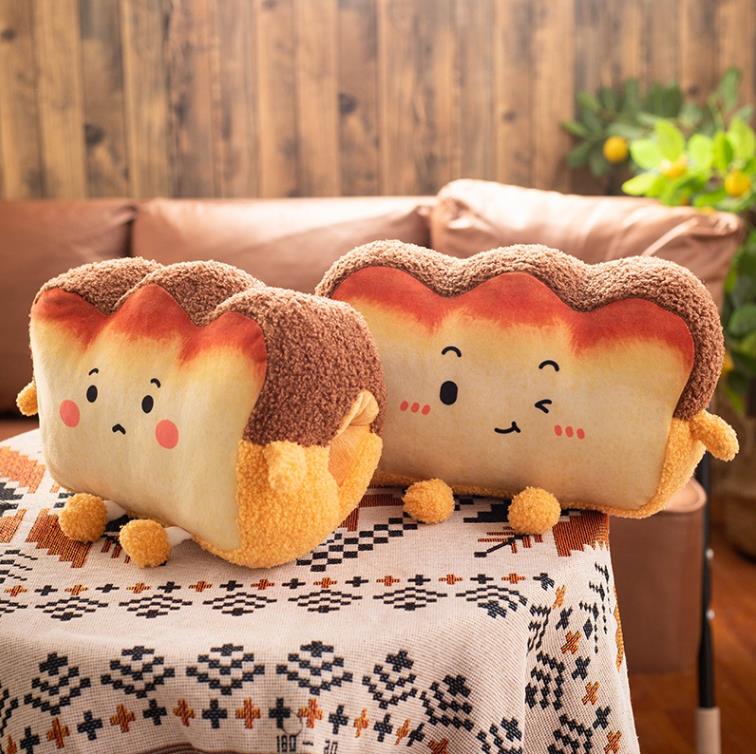 Toast Bread Plush Pillow Sofa Cushion Simulated Printed Soft Plushies Stuff Food Plush Toy 9