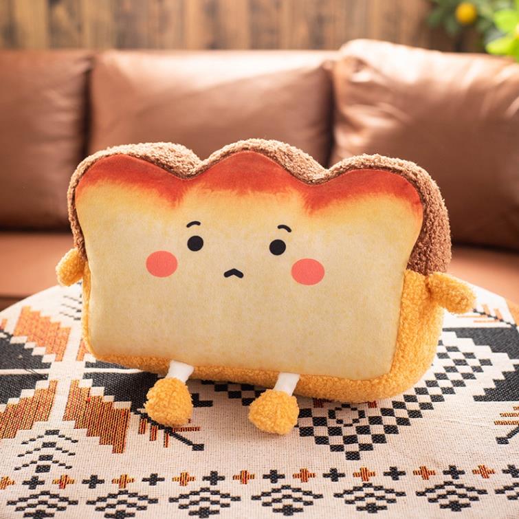 Toast Bread Plush Pillow Sofa Cushion Simulated Printed Soft Plushies Stuff Food Plush Toy 12