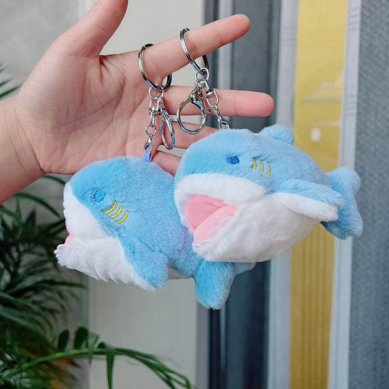 Hot Sale 12*8 CM Mini Shark Plush Toy keychain Pendant Stuffed Animal Small Plush Accessories 11