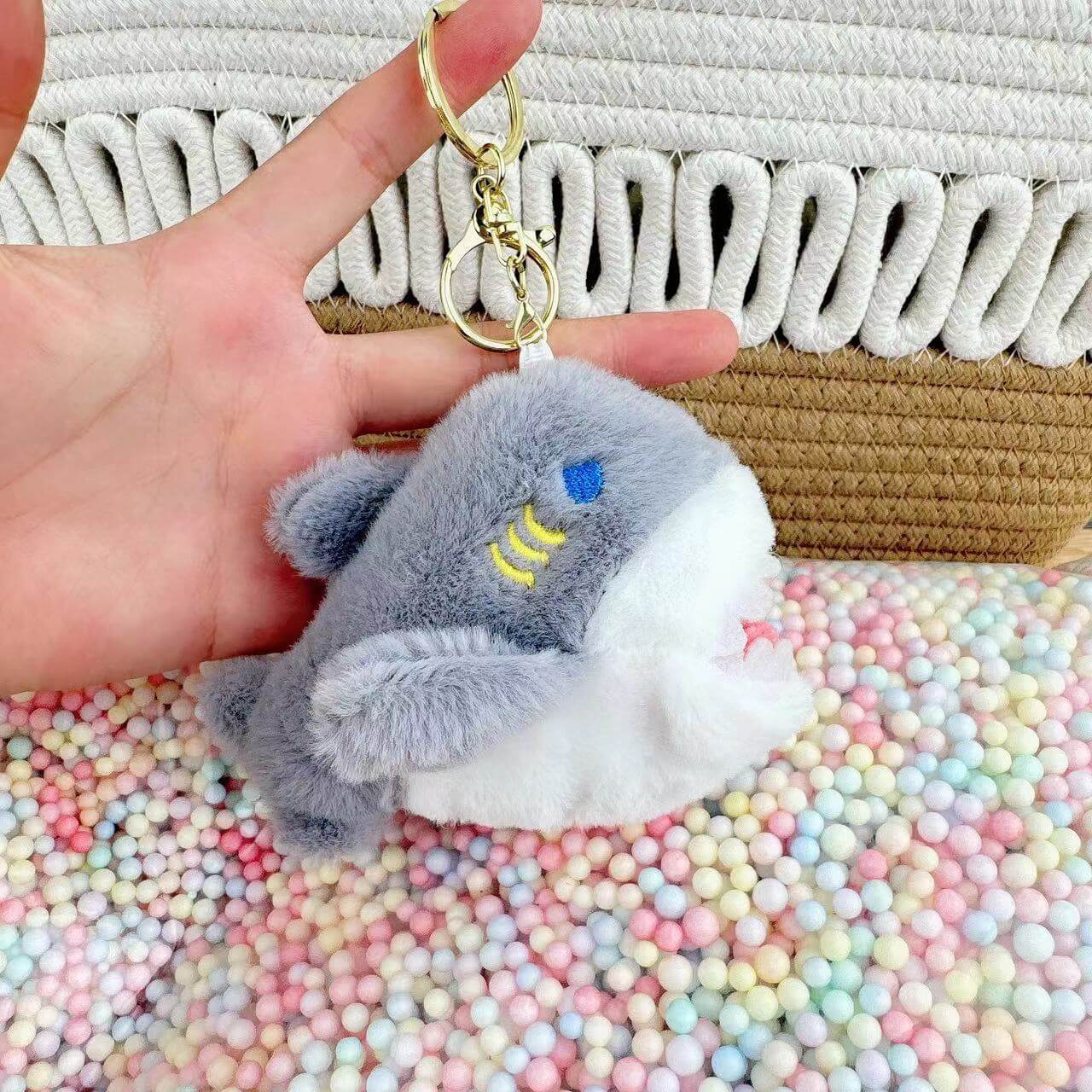 Hot Sale 12*8 CM Mini Shark Plush Toy keychain Pendant Stuffed Animal Small Plush Accessories 15