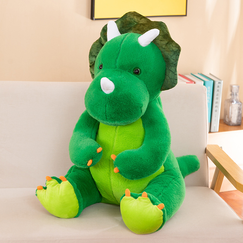 60-110 CM Soft Green Triceratops Stuffed Animal Lovely Dinosaur Plush Toy Cotton Doll Soft Baby Hug Pillow Kids Gift 9