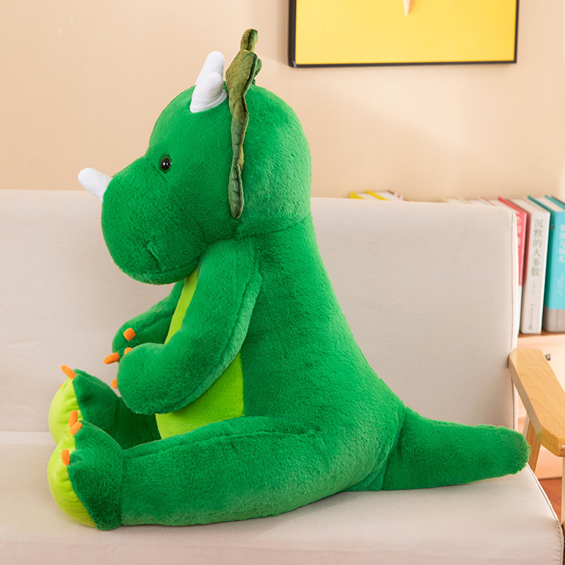 60-110 CM Soft Green Triceratops Stuffed Animal Lovely Dinosaur Plush Toy Cotton Doll Soft Baby Hug Pillow Kids Gift 10