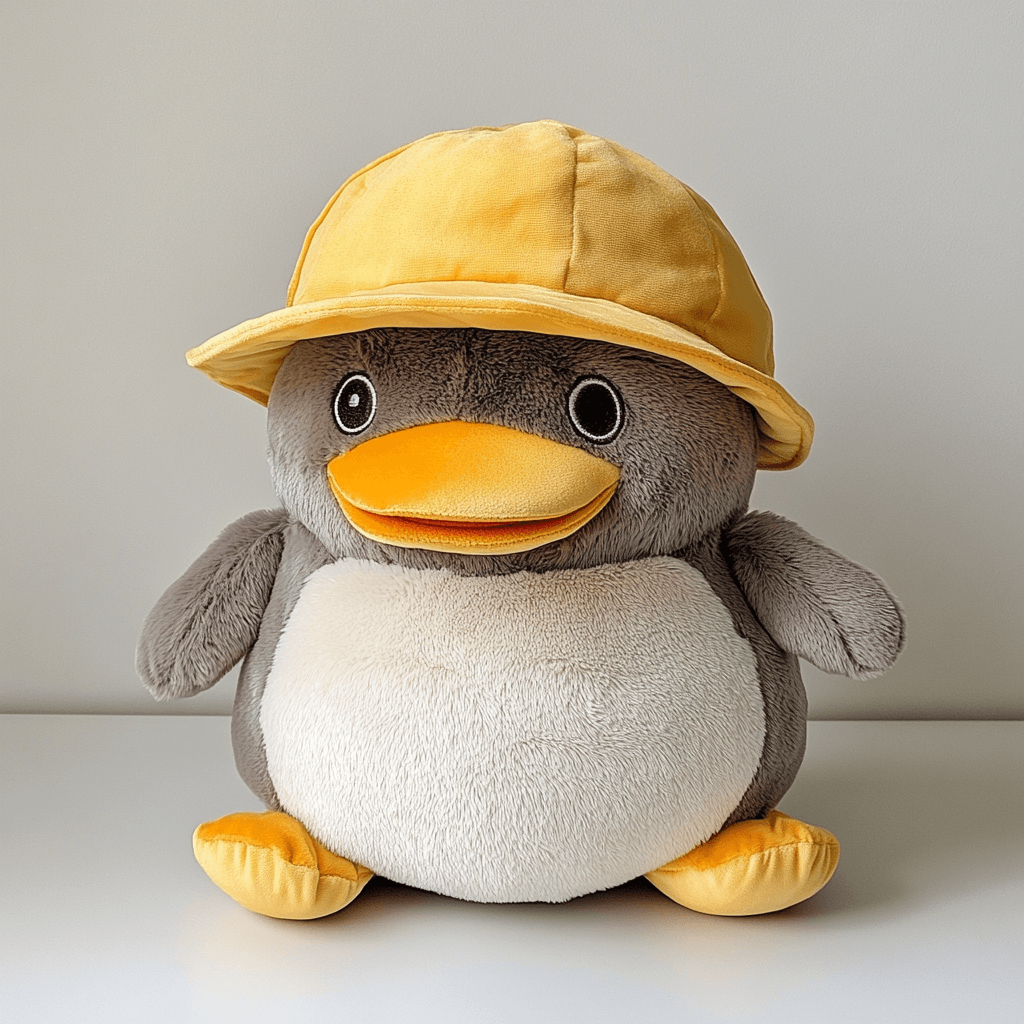 Factory Custom Cute Platypus Plush Toy With Yellow Hat Low MOQ Manufacturer Stuffed Animals Plushies Soft Dolls 8