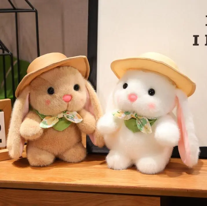 Kawaii Plush Bunny Long Ear Rabbit Stuffed Toy Soft Toys Custom Plush Bunny With Hat 1