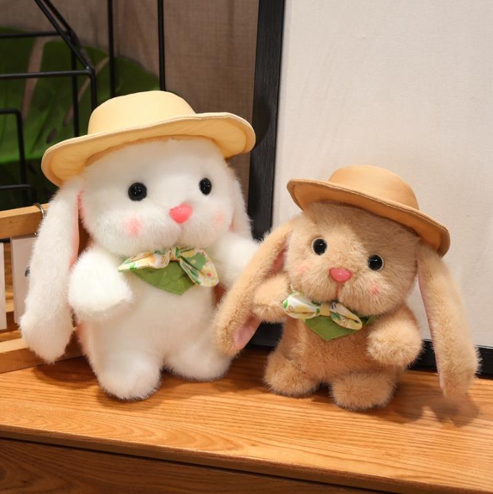 Kawaii Plush Bunny Long Ear Rabbit Stuffed Toy Soft Toys Custom Plush Bunny With Hat 10