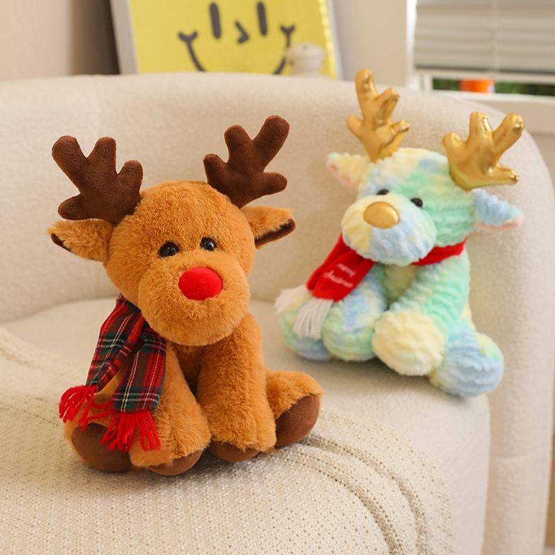 Christmas Plush Moose with Scarf Soft Toys Custom Plush Stuffed Animals Toys Plush Doll 8