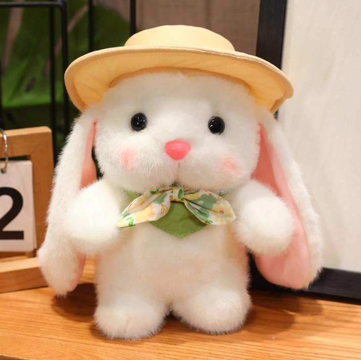 Kawaii Plush Bunny Long Ear Rabbit Stuffed Toy Soft Toys Custom Plush Bunny With Hat 13