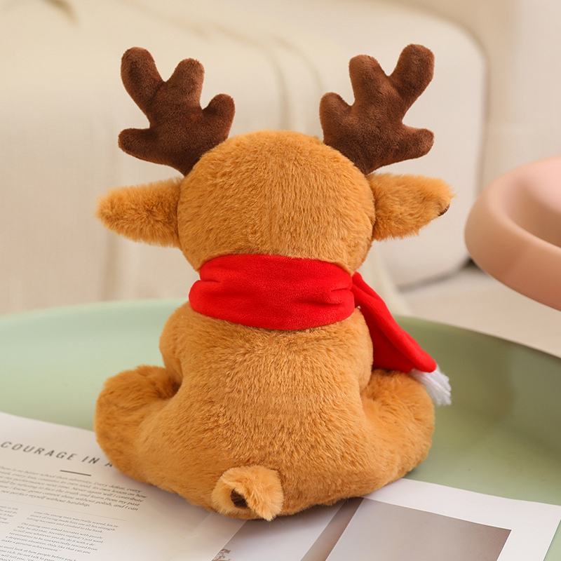 Christmas Plush Moose with Scarf Soft Toys Custom Plush Stuffed Animals Toys Plush Doll 7