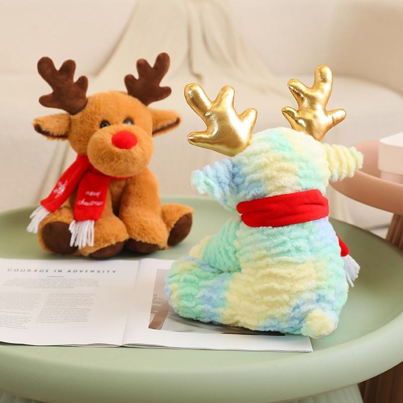 Christmas Plush Moose with Scarf Soft Toys Custom Plush Stuffed Animals Toys Plush Doll 9