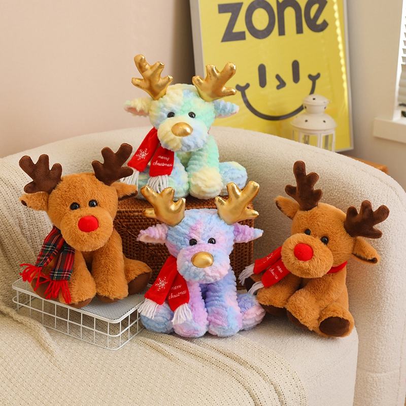 Christmas Plush Moose with Scarf Soft Toys Custom Plush Stuffed Animals Toys Plush Doll 10